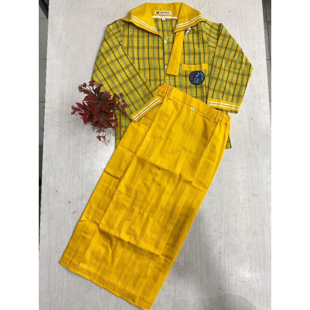 BAJU SERAGAM KOTAK KUNING UNTUK ANAK TK DAN PAUD