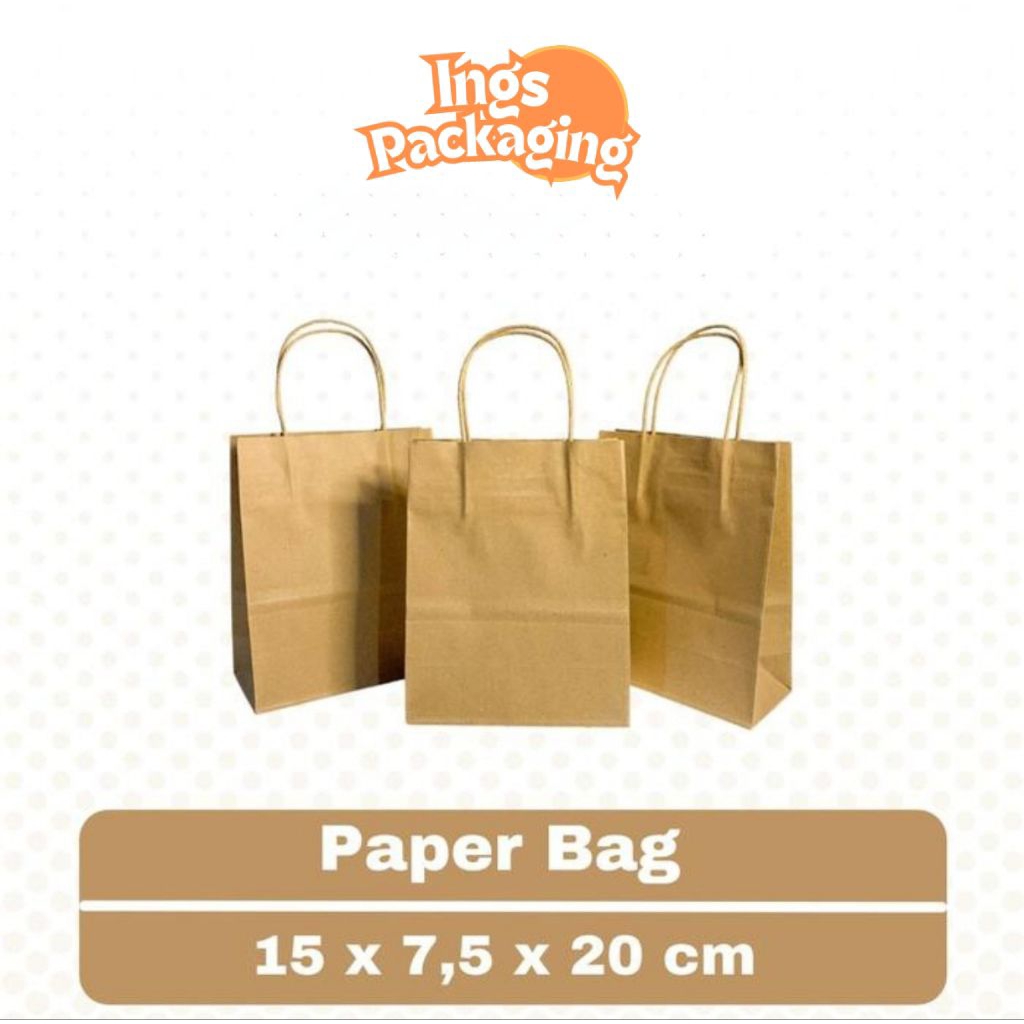 

Paper Bag Kecil / Tas Kertas Belanja 15x7,5x20 cm