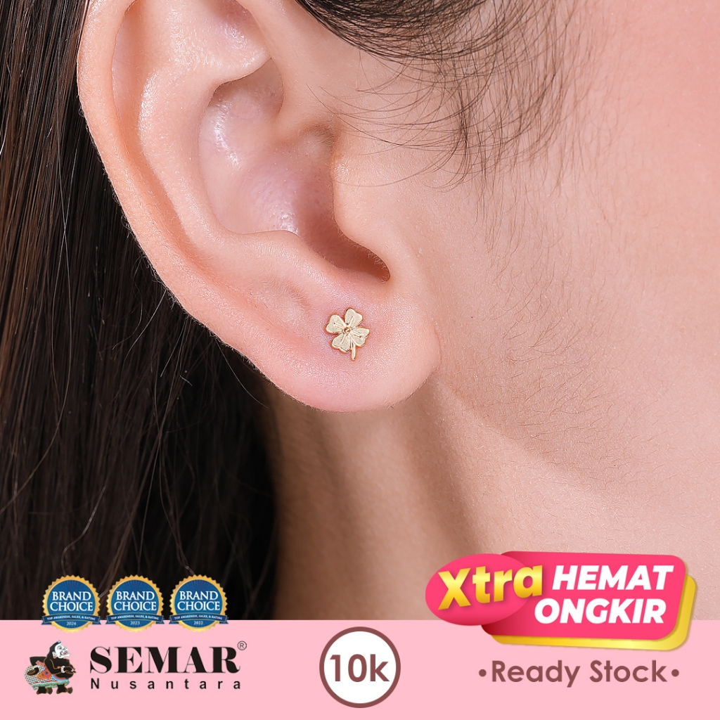 Anting Emas Tindik Cute Flower Gold 10K Semar Nusantara