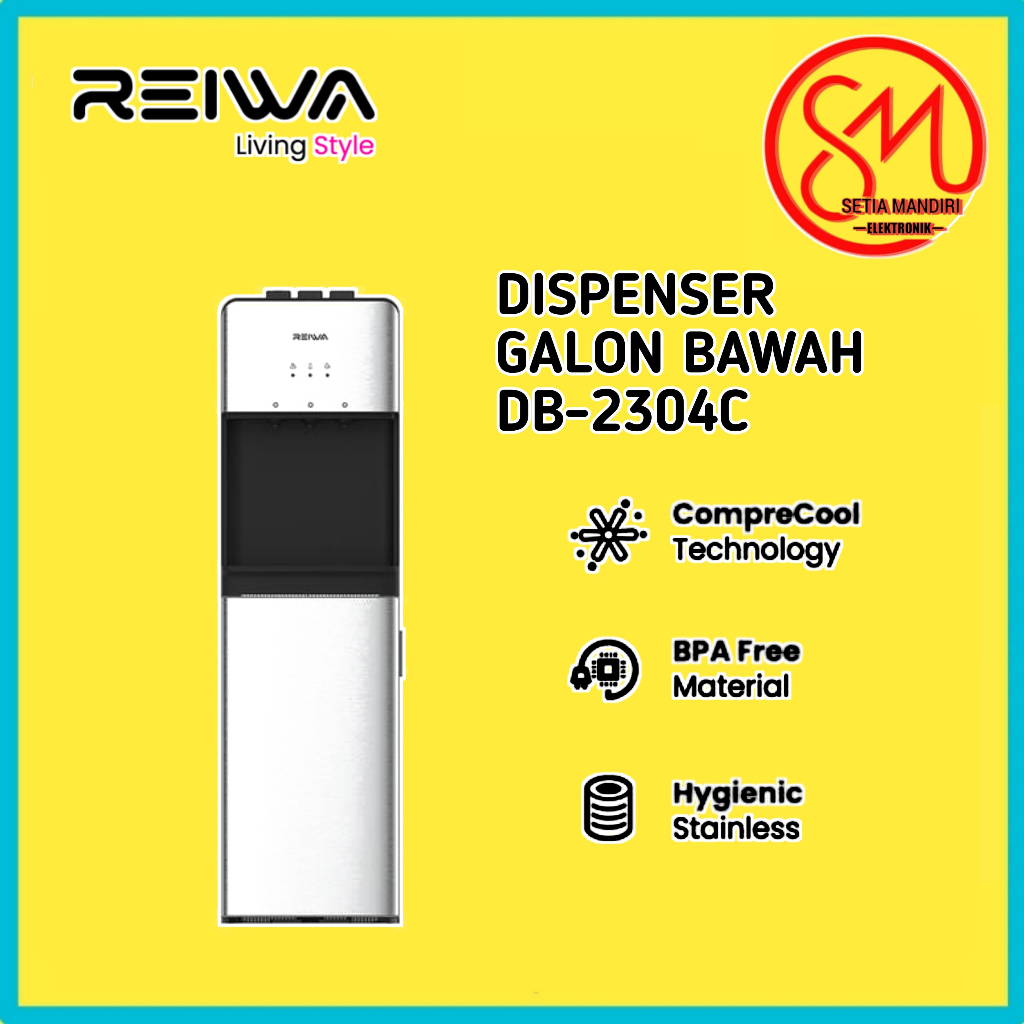 Reiwa Dispenser Galon Bawah DB-2303CRSV Royal Silver / DB-2304CIGR Misty Grey