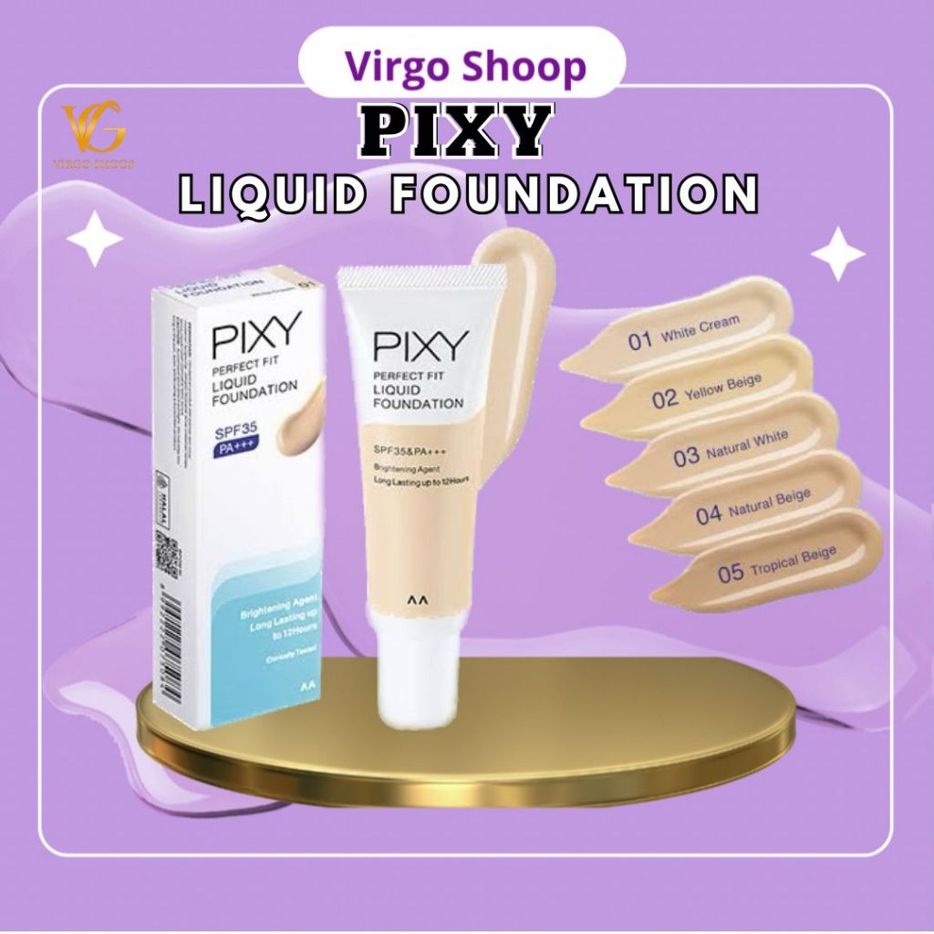 ❤️VIRGO❤️ Pixy Perfect Liquid Foundation - 5 Shade - Formula Ringan & Tahan Lama - Virgo Shoop