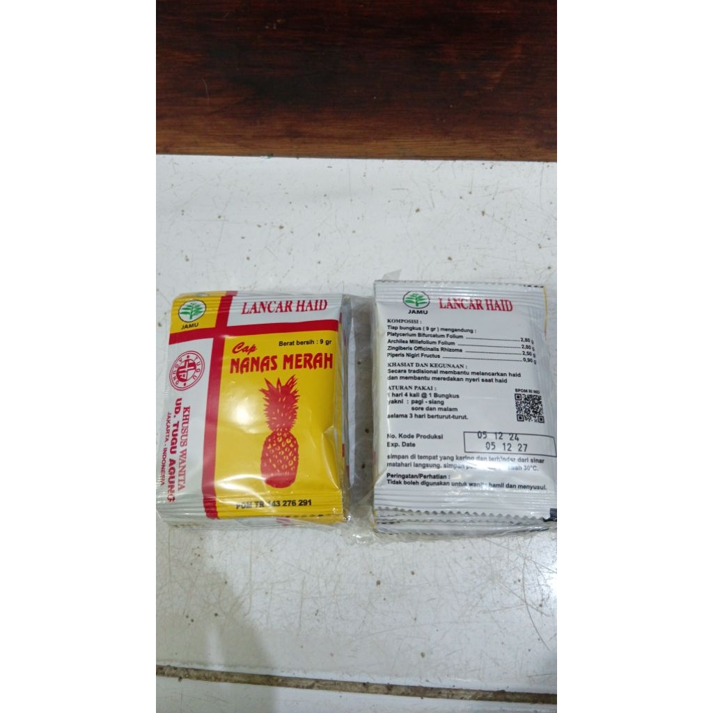 

Jamu nanas, pelancar haid(mens) 1 pk isi 10pc