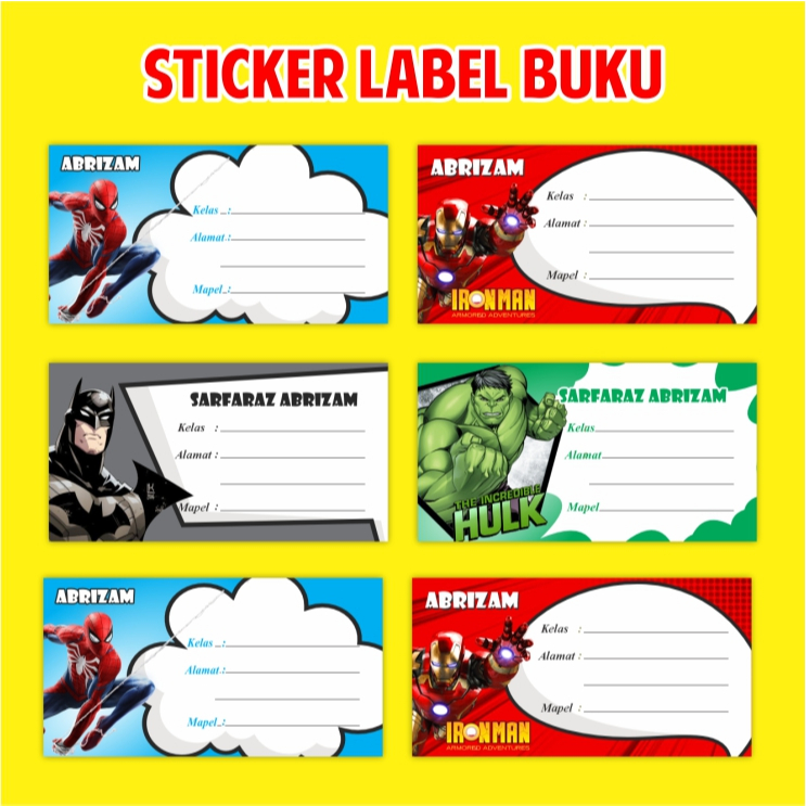 

Sticker Label Buku, sticker buku tulis, stiker buku pelajaran