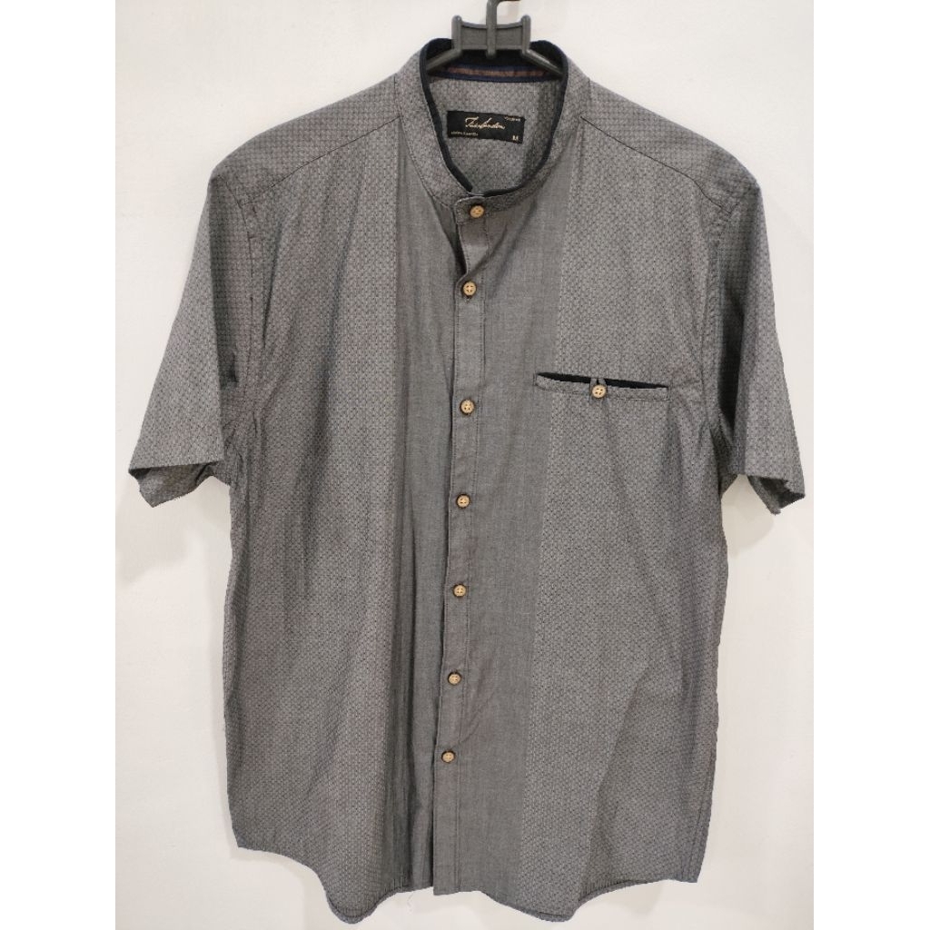 PL Kemeja pendek merk FakeLondon Abu-abu
