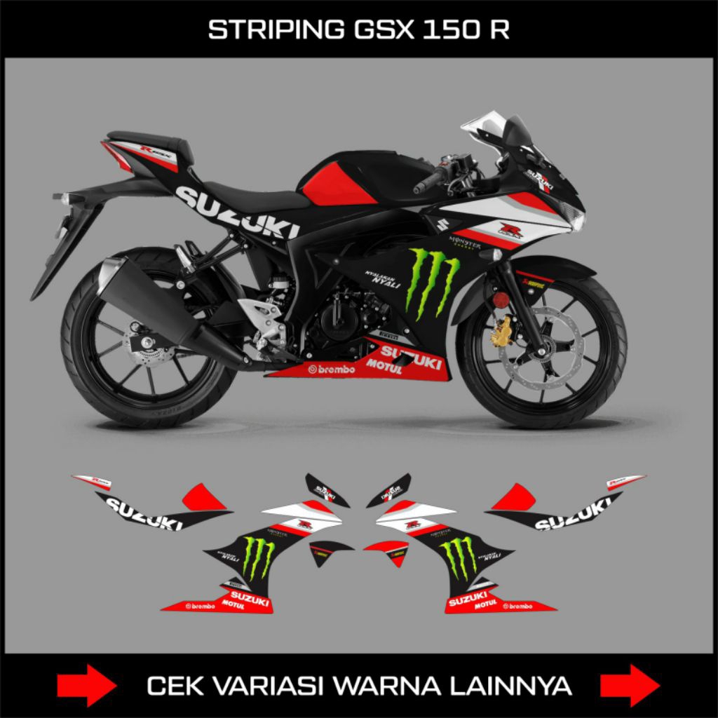 STIKER STRIPING MOTOR SUZUKI GSX 150R / GSX 150 R MOTORCYCLE DECAL STICKER / STIKER STOCK DECALS GSX