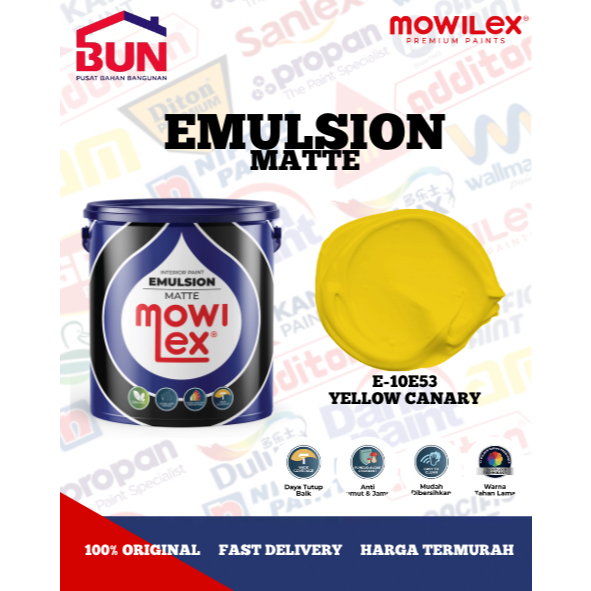 Mowilex Emulsion Cat Tembok Interior 2,5 Liter - YELLOW CANARY (TINTING)