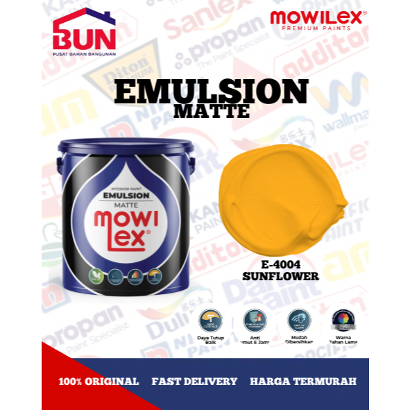 Mowilex Emulsion Cat Tembok Interior 20 Liter - SUNFLOWER (TINTING)
