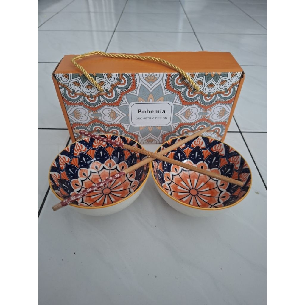 1 set 2pcs Mangkok Mangkok Jepang / Mangkok Sup / Mangkok Nasi / Mangkok Keramik