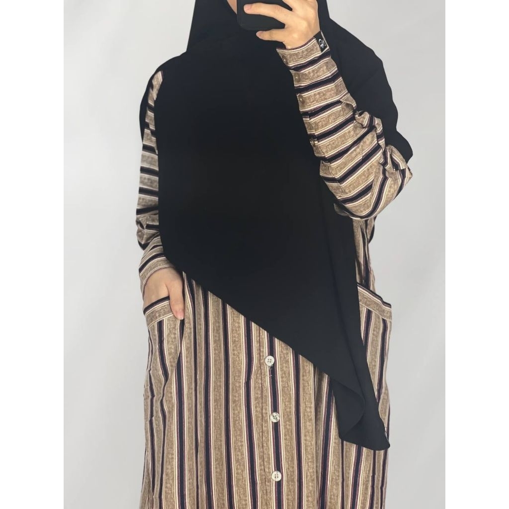Abaya STRIPE BROWN by Zidni