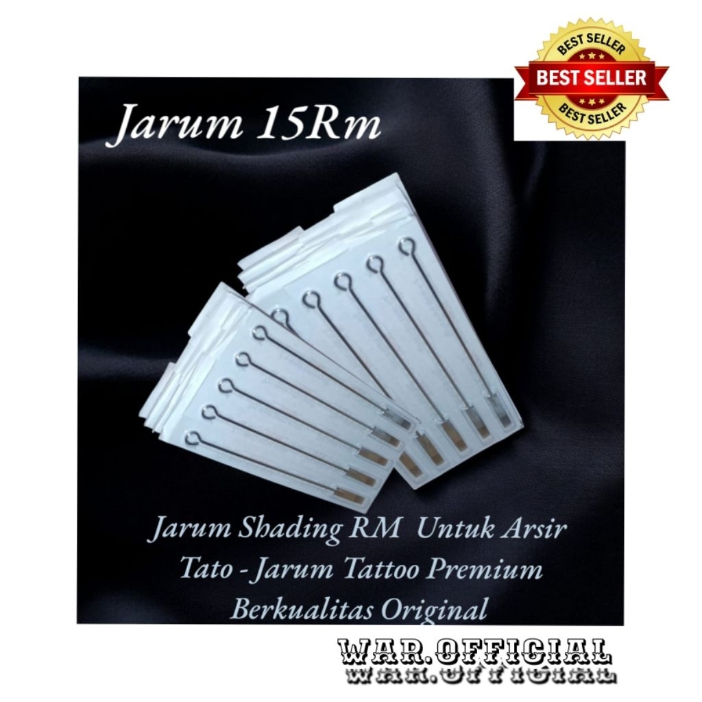 15RM / RM15 Jarum Shading Selembar Isi 5 Batang Untuk Arsir Tato - Jarum Tattoo Premium Berkualitas 