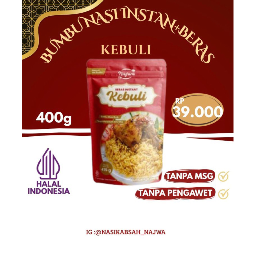 

beras dan bumbu kebuli basmati 400 gr + bonus kismis