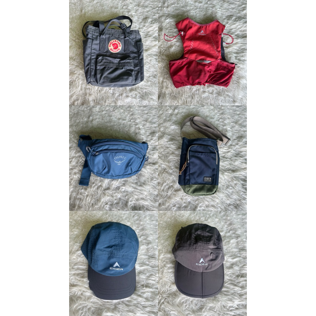 TAS DAN TOPI OUTDOOR || ig: @preloved_bymutiaraaft