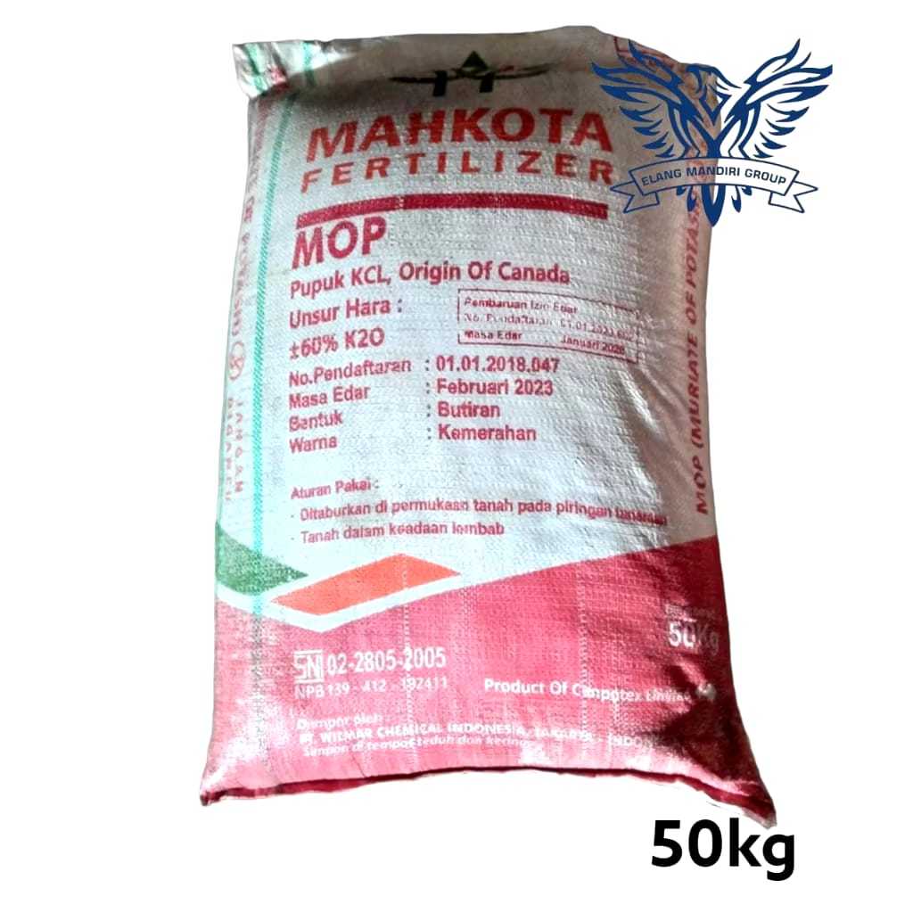 KARUNGAN Pupuk KCL Mahkota 50KG K20 60% Kemasan Pabrik