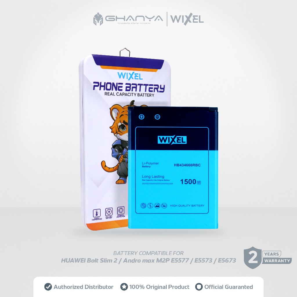 WIXEL ORIGINAL Baterai Modem Bolt Slim 2 Andromax M2P E5577 E5573 E5673 E5575 HB434666RBC Battery Ba