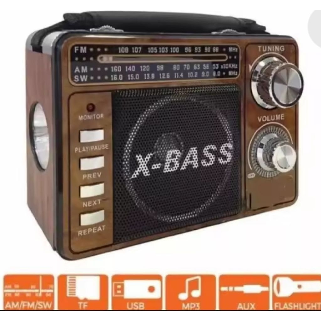 RADIO KLASIK/JADUL SN-4020BT 3 BAND + MP3 PLAYER X-BASS