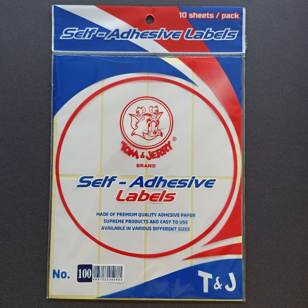 

Tom Jerry Label No.100 | Label Polos Ukuran 38X100 mm Kotak | Self Adhesive 80 Labels