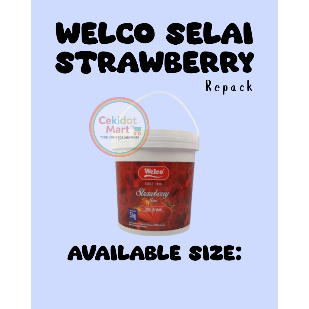 

[REPACK] WELCO Strawberry Jam 5Kg - Selai Stroberi kemasan 500gr &1kg