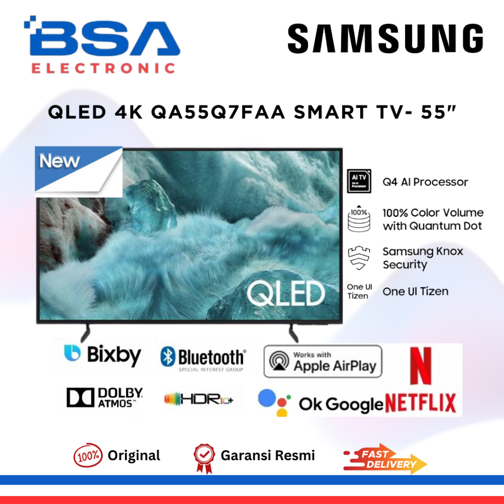 SAMSUNG 55Q7F QLED 4K UHD Vision AI Smart TV 55 Inch - Q7F / 55Q7 / QA55Q7F / QA55Q7FAAKXXD