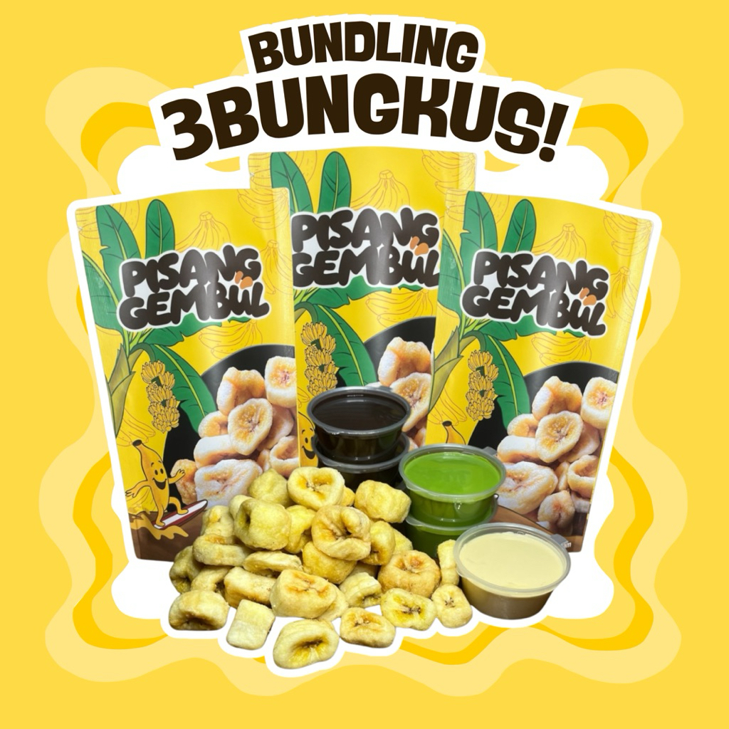 

PISANG GEMBUL 3 BUNGKUS TRIPLE HEMAT PISANG CRISPY COCOL LUMER 450 gram | KERIPIK PISANG Makanan food manis coklat cokelat matcha greentea tiramisu chips snack cemilan kripik banana camilan Crispy Kering Choco Chocolate