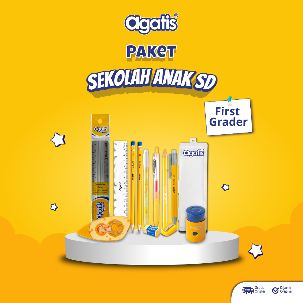 

AGATIS Paket Siap Sekolah SD – Pensil, Pulpen, Penghapus, Penggaris + Bonus Tempat Pensil
