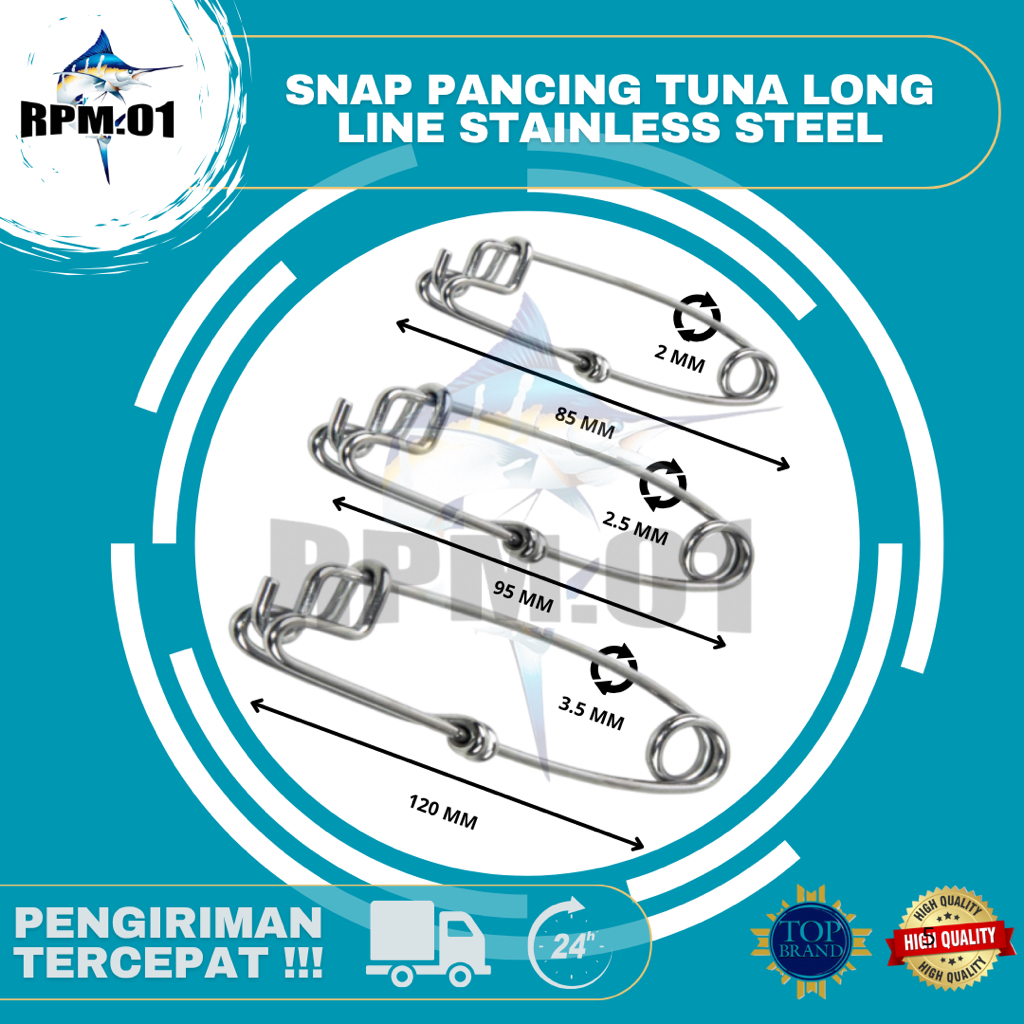 SNAP PANCING TUNA LONG LINE | SNAP TUNA STAINLESS STEEL | ETALASE PER PACK (100 PCS)