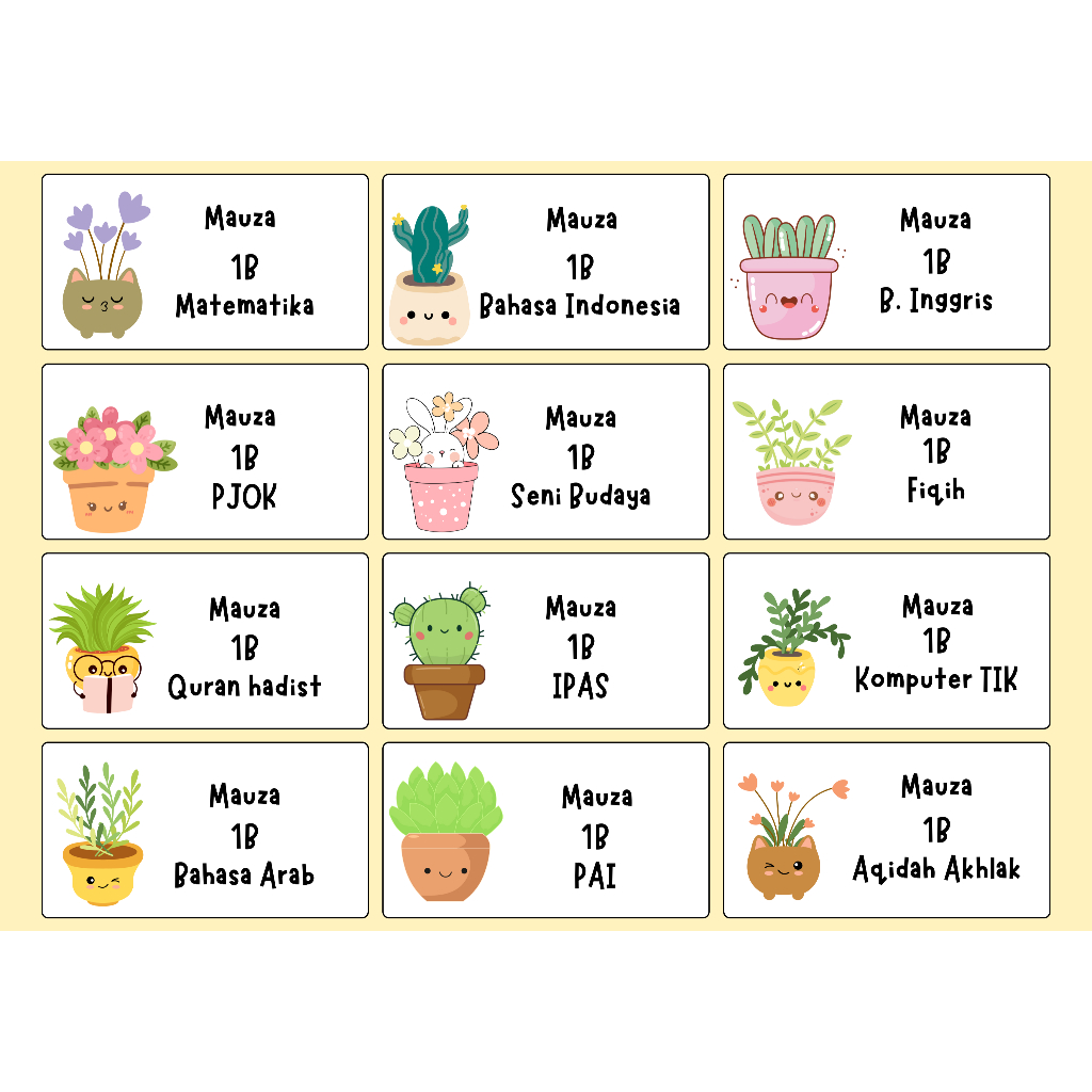 

Stiker nama label 103
