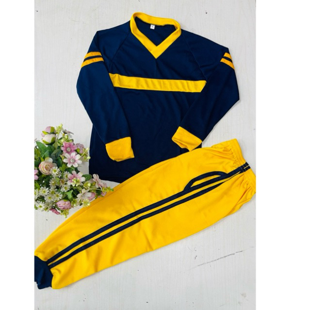 baju olah raga untuk anak tk dan paud warna navo kuning