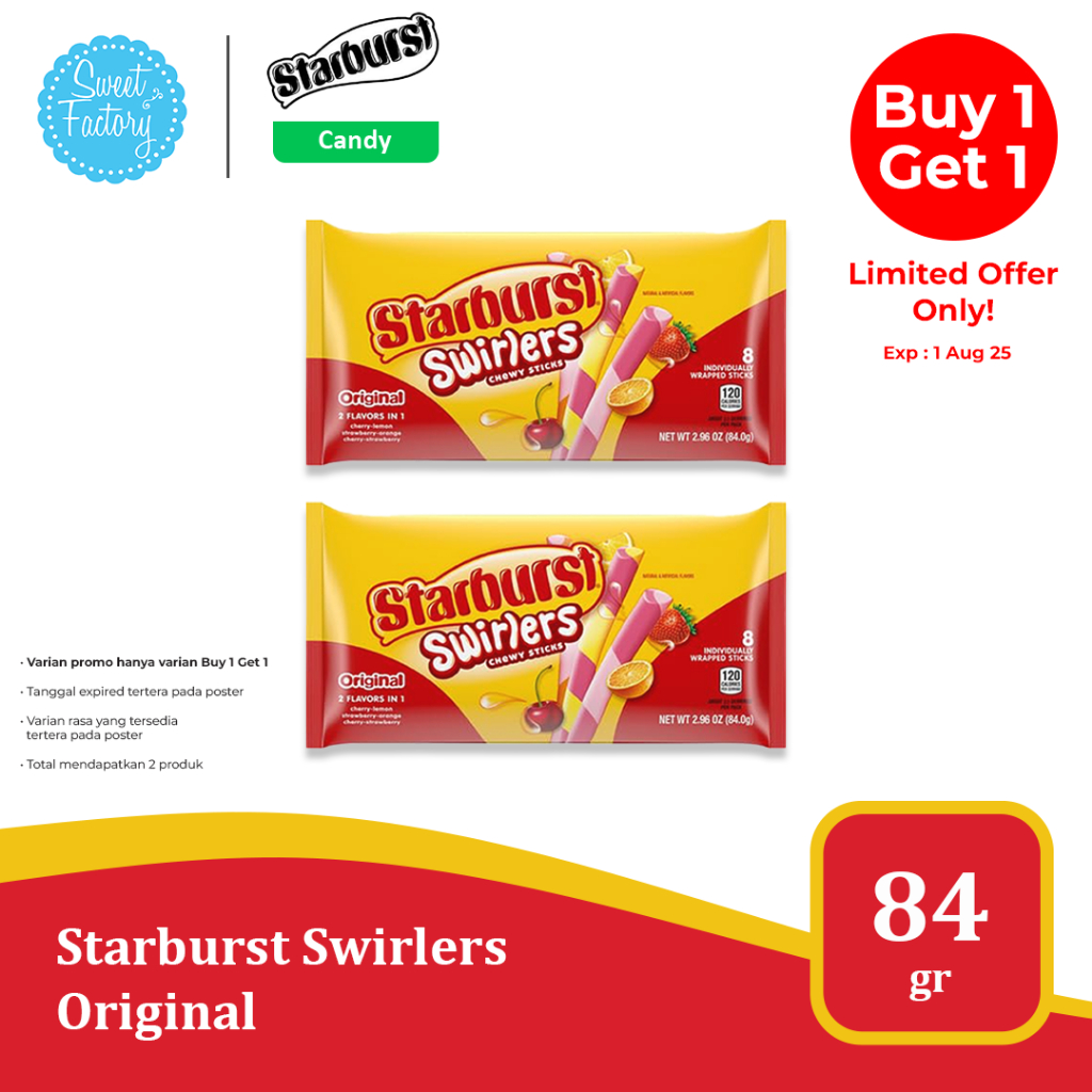 

Starburst Swirlers Original - Permen Buah Gulung dengan Rasa Lezat