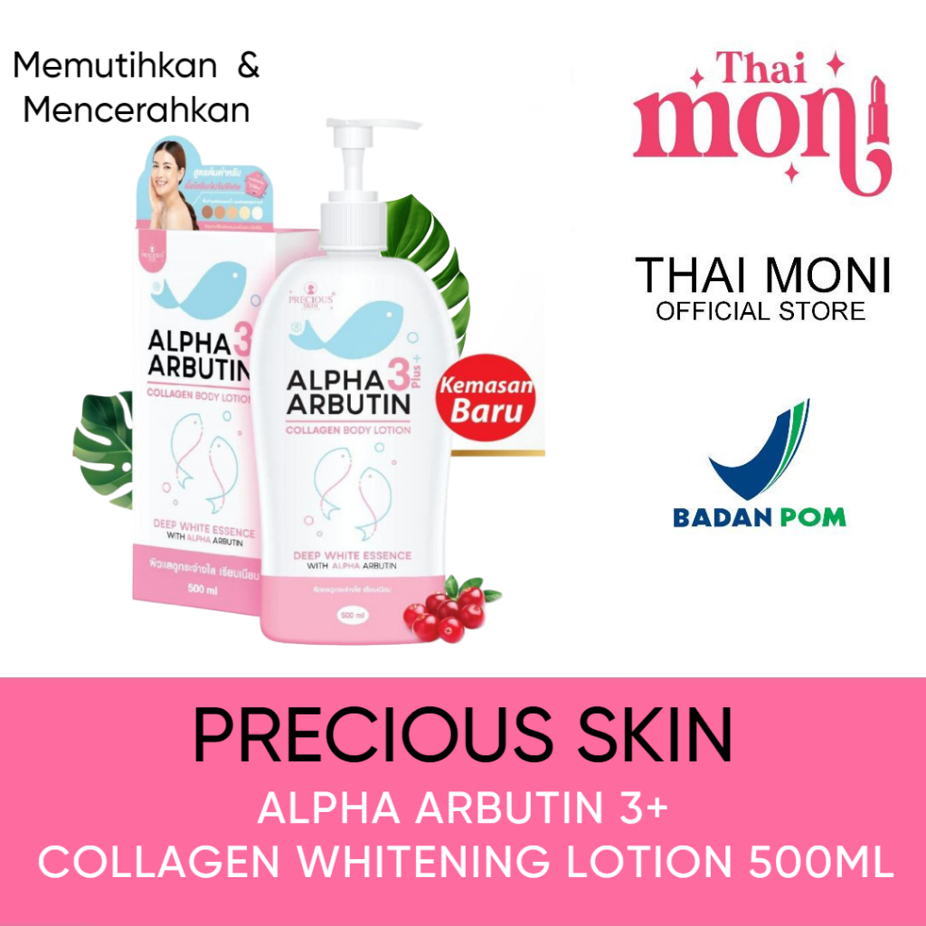 Precious Skin Thailand Alpha Arbutin 3 Plus Collagen Whitening Lotion / HB Lotion Pemutih 500ml