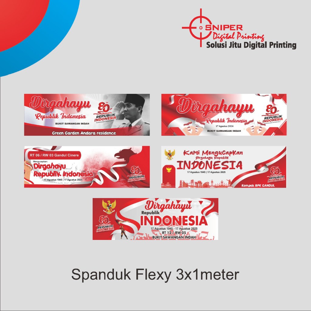 Spanduk HUT RI Banner 17 Agustus Dirgahayu Indonesia 17an
