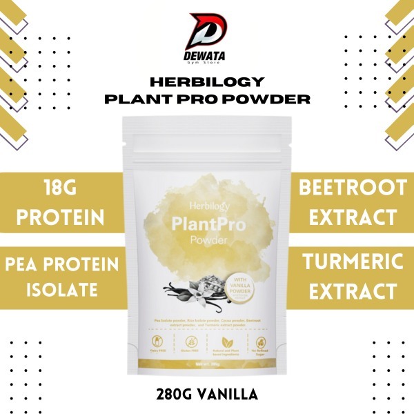(PROMO) Herbilogy Plant Pro Powder 280g Vegan Pea Protein Isolate, Diet Friendly