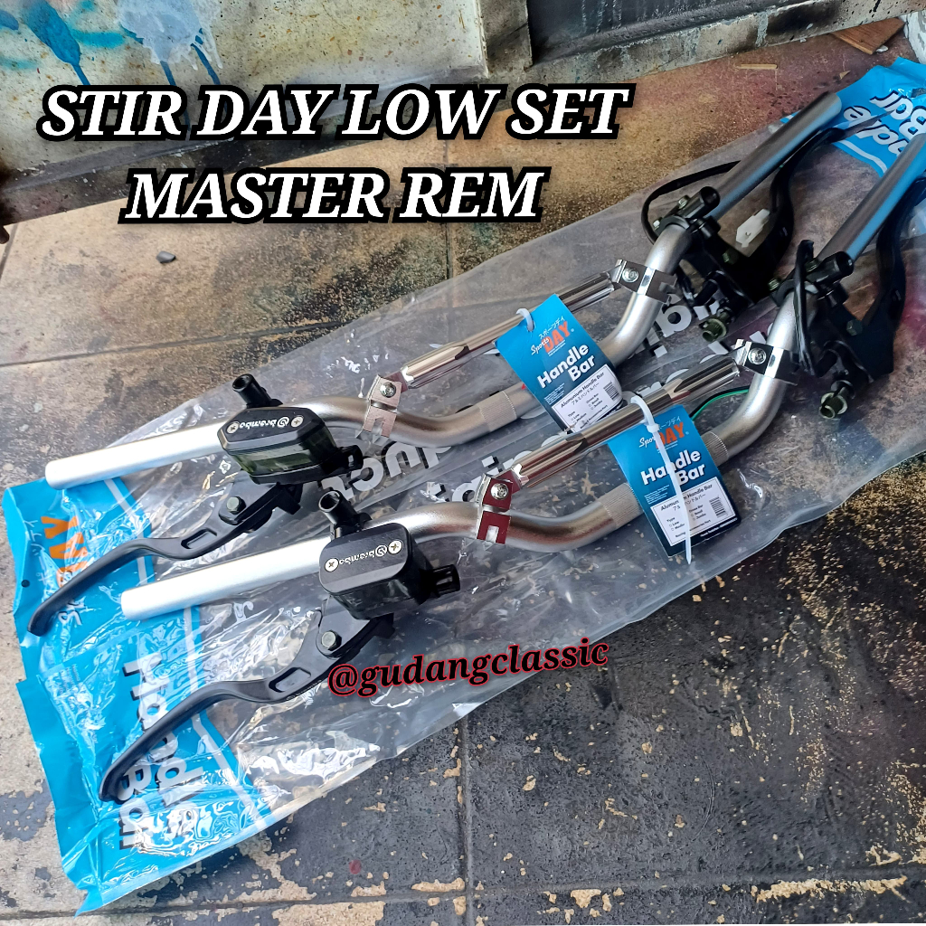 Paket stang stir day  set master Brembo gl cb tiger mp universal