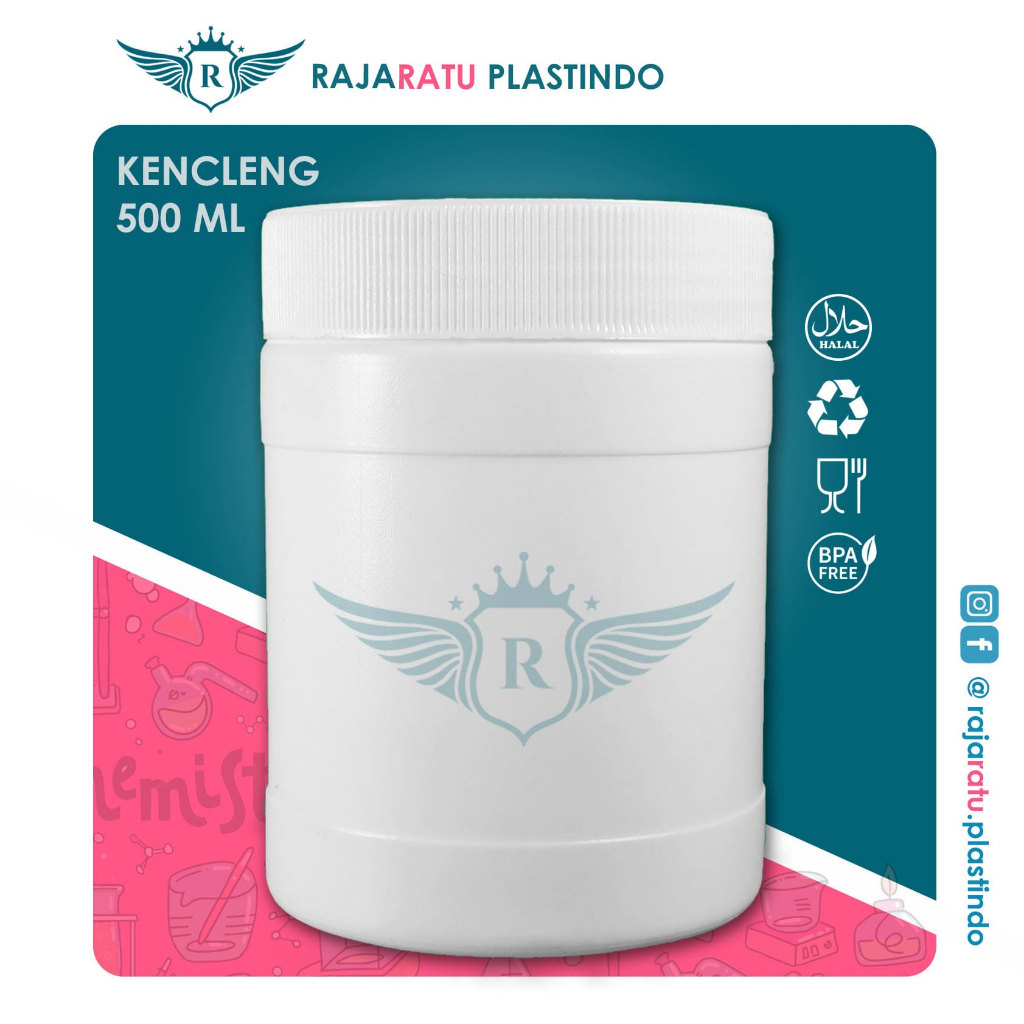 Pot Lem Kencleng 500 ml Botol Kapsul Botol HDPE 500 ml Pot Lulur 500 ml Rajaratu Plastindo