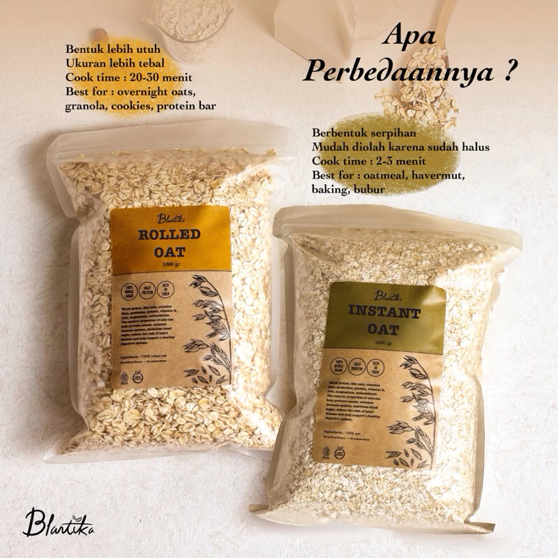 

Blantika Oatmeal Rolled Oat Pilihan – Gandum Murni, Kaya Nutrisi