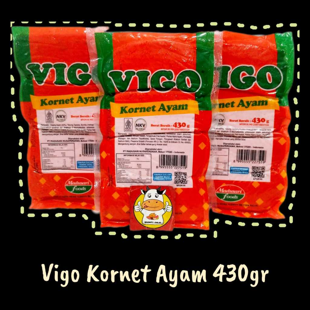 

KORNET AYAM VIGO 430GR-FROZEN FOOD-BRONTZ JOGJA