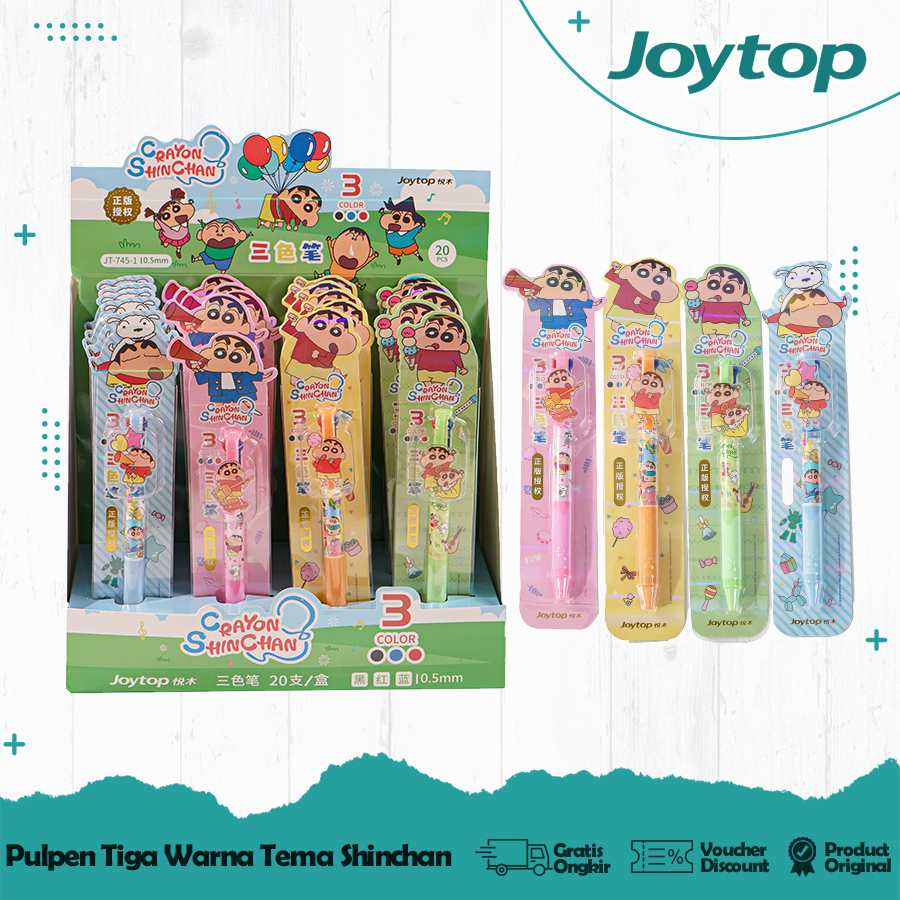 

JOYTOP Pulpen 3 in 1 Gel Mekanik Cute Crayon Shinchan / Pen Mekanik 0.5mm