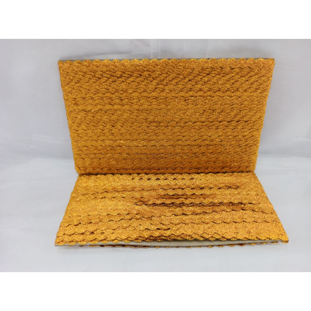 Renda emas silver zigzag FL / renda zig zag tanggung mas perak / renda lebar 0.5 cm / renda lebar 5 