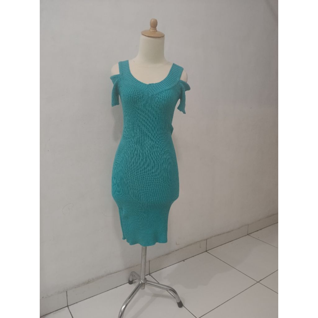 Dress Rajut Sabrina Bodycon Knit Pressbody Ketat Seksi Murah