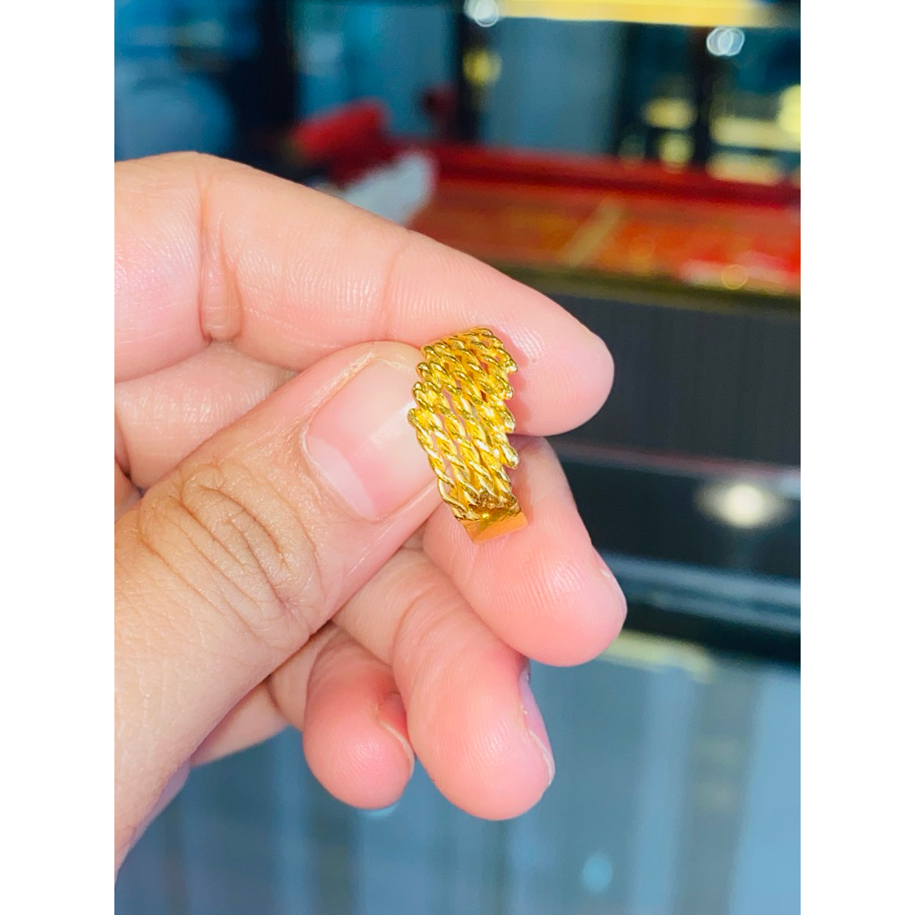 Cincin Asli Emas Lm99% (London) Berat 1 Mayam-3,3gram-Bisa dijual kembali