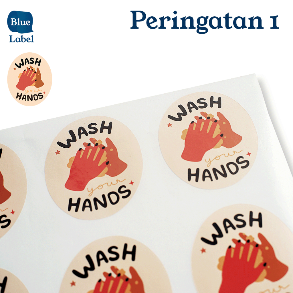 

Stiker Peringatan Estetik | Stiker Wash Hands, CCTV, Dorong/Tarik, Awas Licin