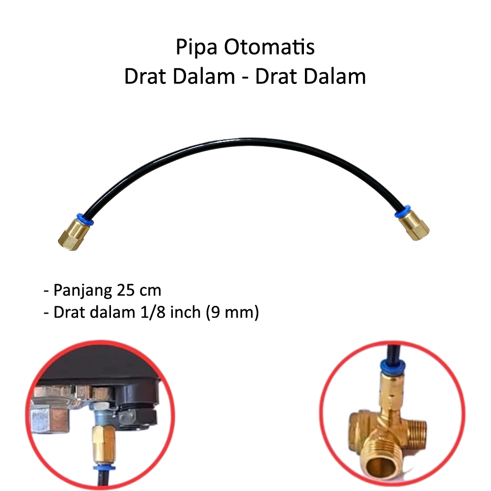 Pipa Otomatis Kompresor Angin Portable Drat Dalam Drat Dalam 1/8 Inch
