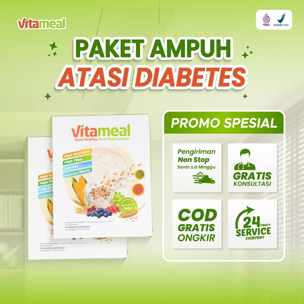 

[PAKET 2 BOX] Vitameal Suplemen Diabetes Menurunkan Gula Darah Ampuh Herbal Mengatasi Asam Lambung Penambah Nutrisi VITAMILK HERBAL