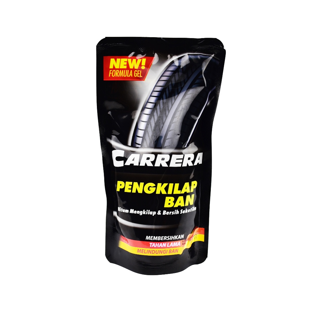 SEMIR PENGKILAP BAN MOBIL CARRERA POLES BAN MOBIL MOTOR 200 ML HITAM KILAP