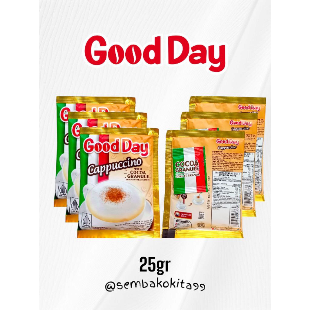 

Good Day Cappucino 1 Renteng Isi 10 x 25gr