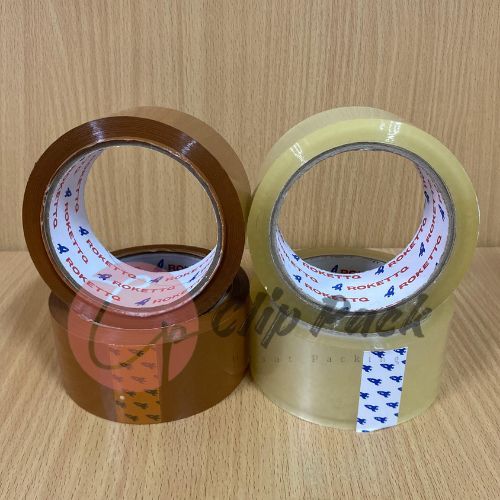 

Lakban Rockett Murah Clear Honey/Coklat 1Pcs Perekat Untuk Pengemasan (45mm x 90Y)
