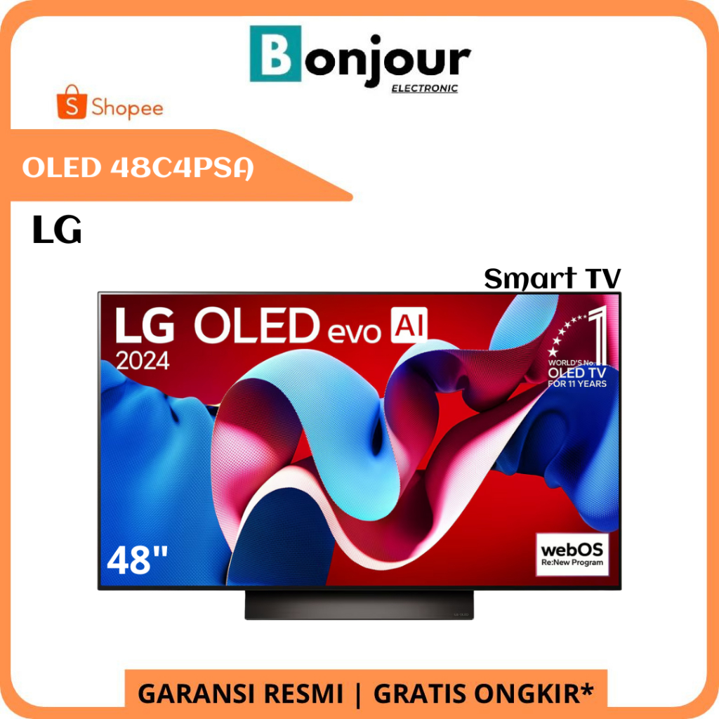 TV OLED LG 48 Inch OLED C4 LG 48C4 OLED 48C4PSA 4K Smart TV