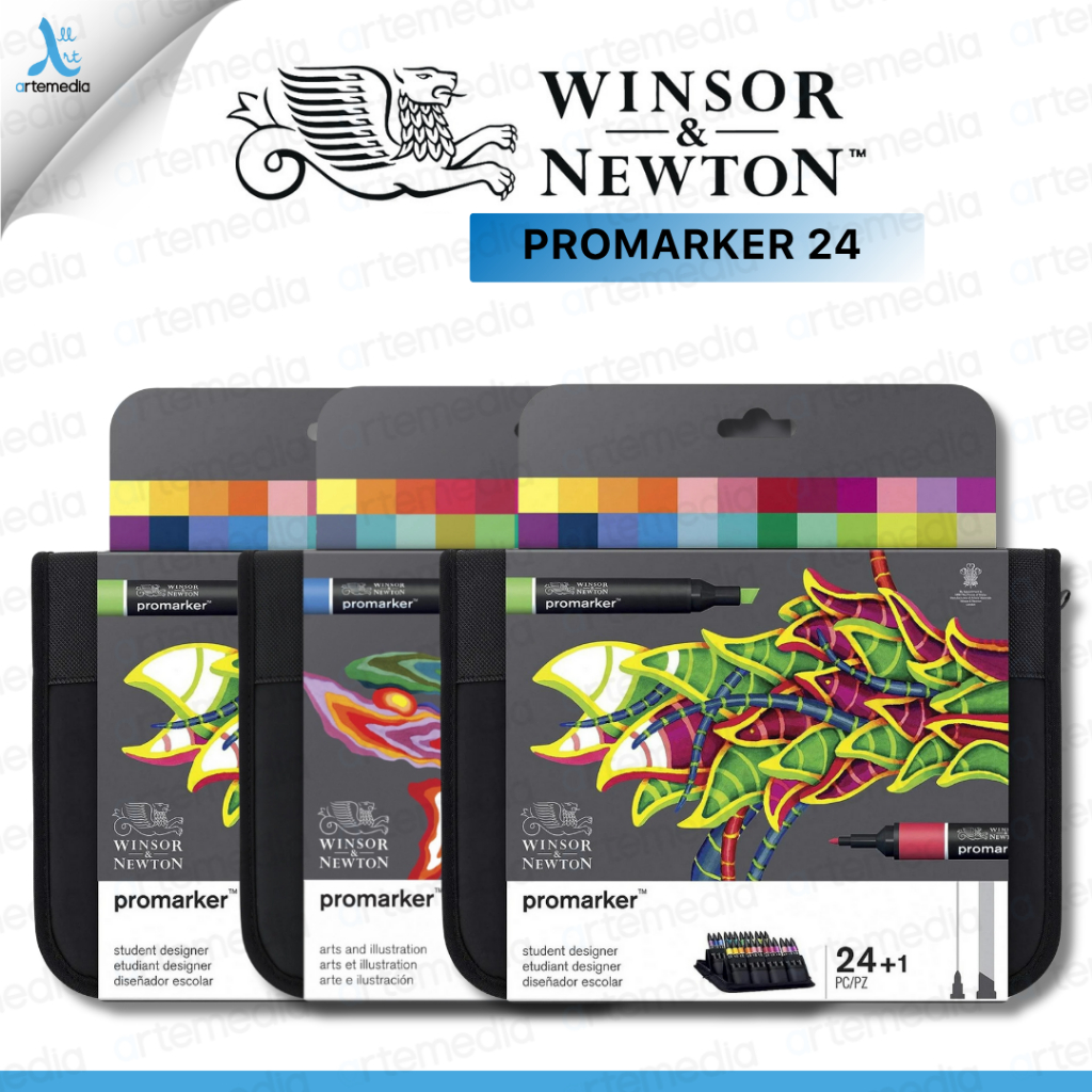 

Winsor & Newton Promarker Manga Set 24 Warna Spidol Dual Tip Alkohol Marker (Wallet Set)