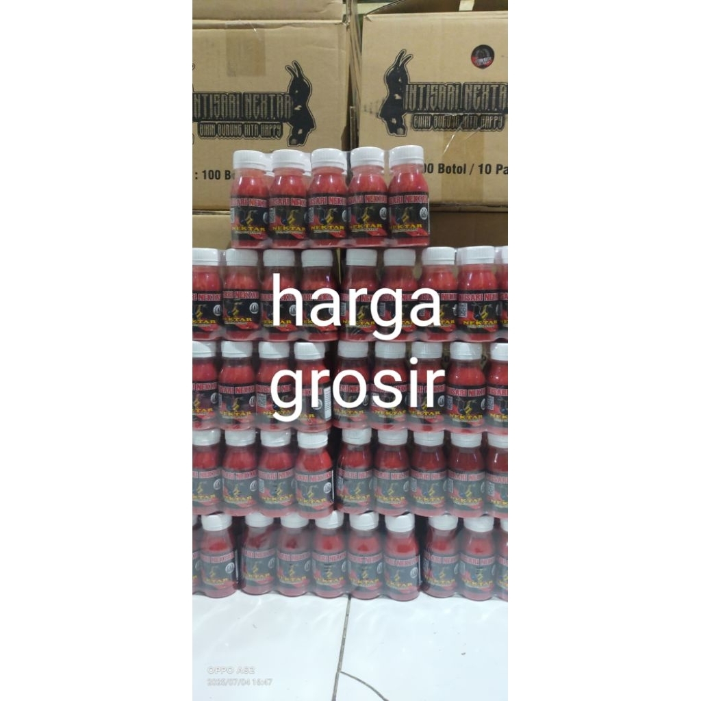 intisari nektar merah kemasan botol kecil