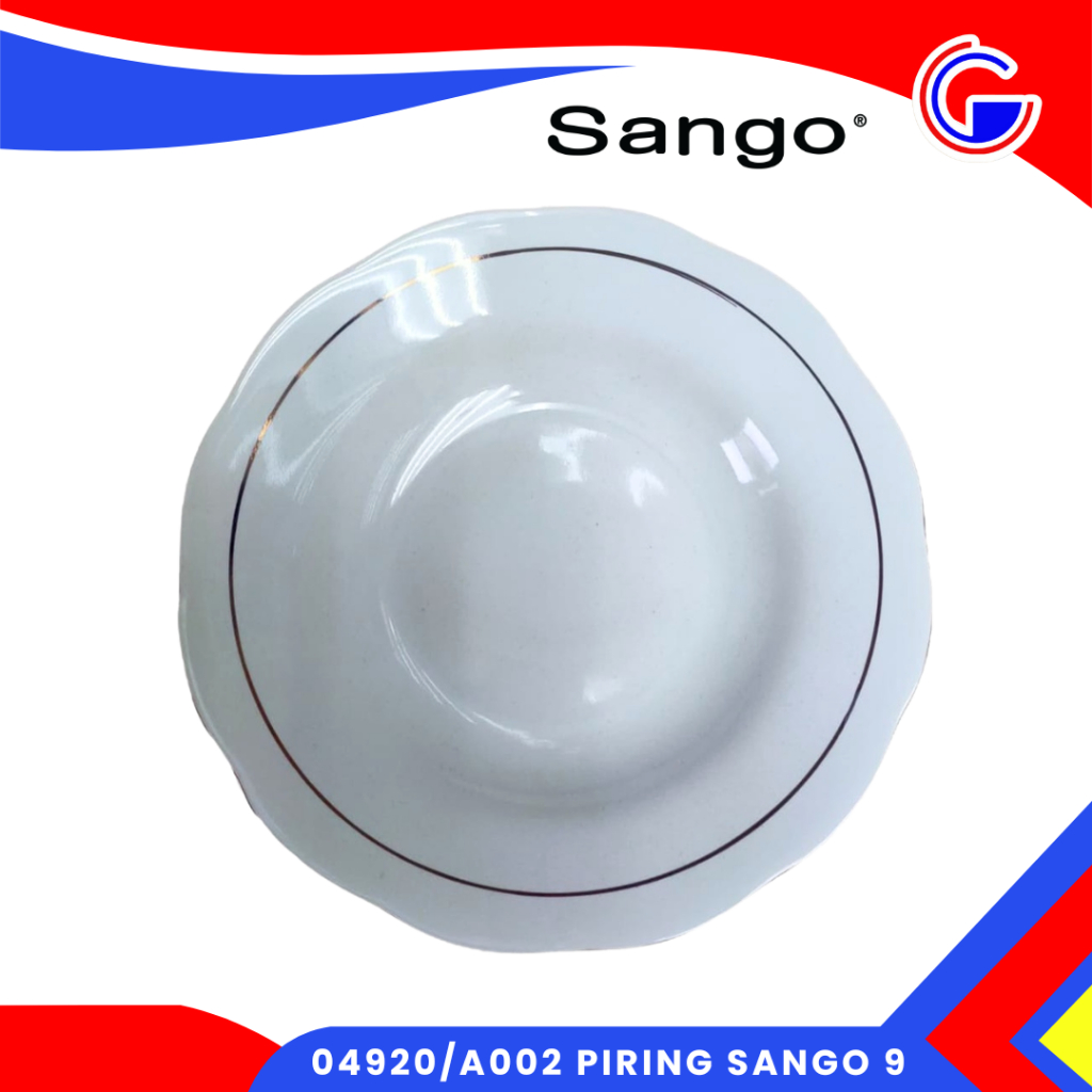 PIRING MAKAN KERAMIK PUTIH | PIRING SANGO BENTUK LEKUK BUNGA | 04920 PIRING SANGO 9 INCH