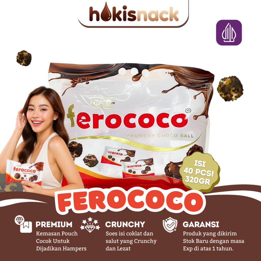 

Ferococo Chocolate Ball 320gr Cokelat Bulat Crunchy Coated Cookie Isi 40 HALAL Harga 20RB-an